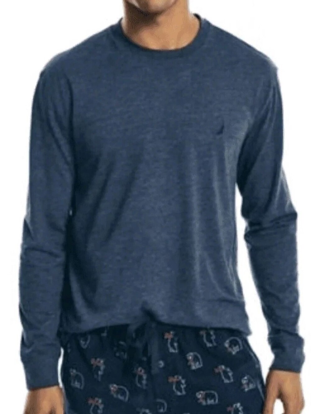 Men S Pajama Long-Sleeve T-Shirt - Navy - MUS